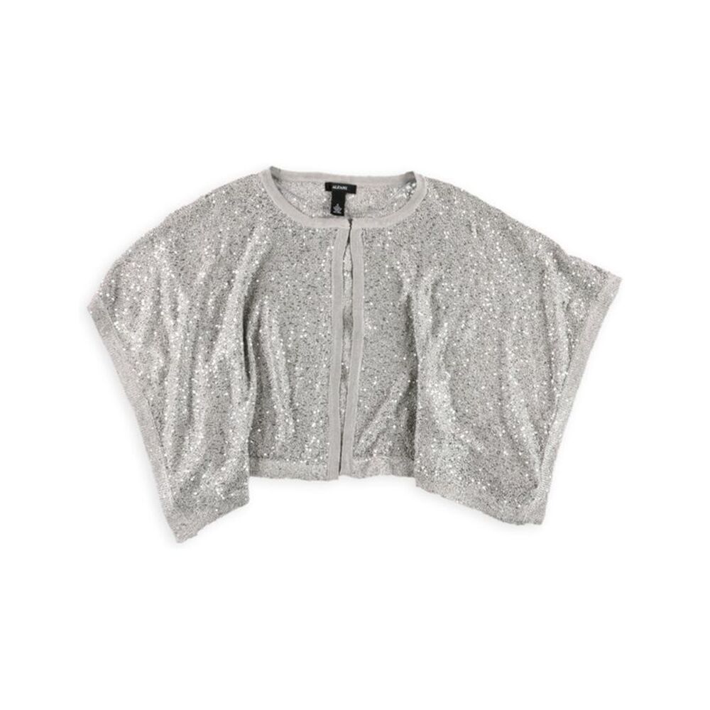 Alfani Womens Sequins Kimono Sweater, Grey, S, DM